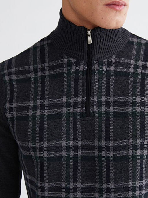 Dik Yaka Erkek Triko Kazak