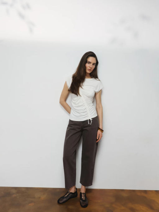 Футболка с драпировкой из вискозы / Zarina фото 2