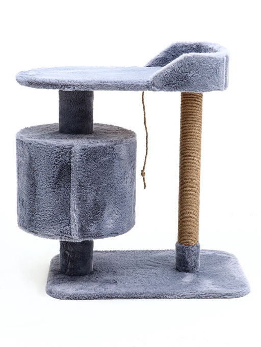 Комплекс для кошек с когтеточкой, лежанкой, джут, 583870 см, серый - Пижон фото 5