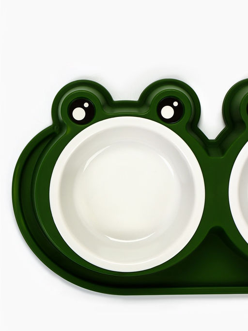 Миска двойная фигурная 29,5 х 14 х 4 см, зелёная