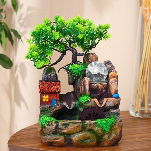 Фонтан «Домик у пруда», 13×17×27 см, с подсветкой