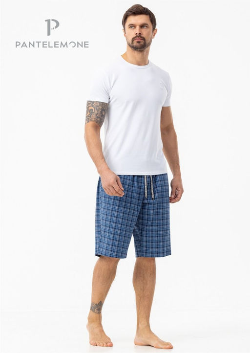 Мужские шорты PH-127 Клетка серая/бордовая - Pantelemone фото 6