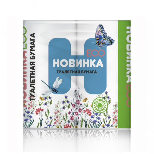 Туалетная бумага "Новинка ЭКО" 4/1, 12пач/уп., 2 слоя, белая, целлюлозное сырье арт. ФР-00004489