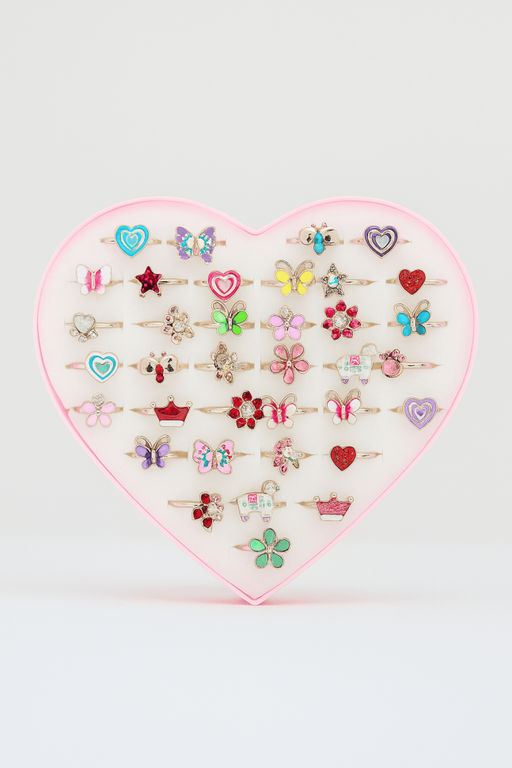 Кольцо "Стразы, принт", люкс, 36шт в уп.