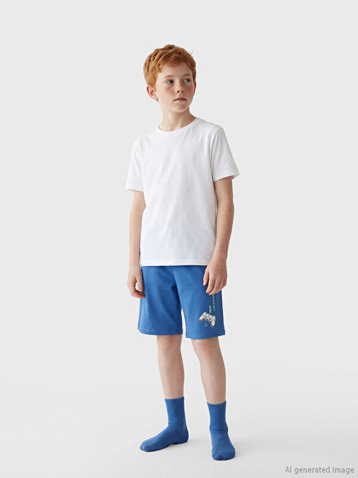 Bask?l? Erkek ?ocuk Pijama ?ort 2li