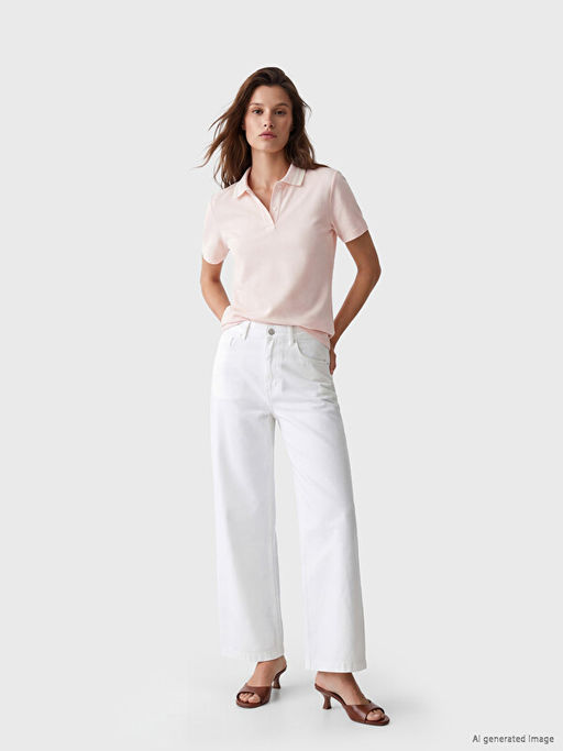 Футболка женская с воротником-поло