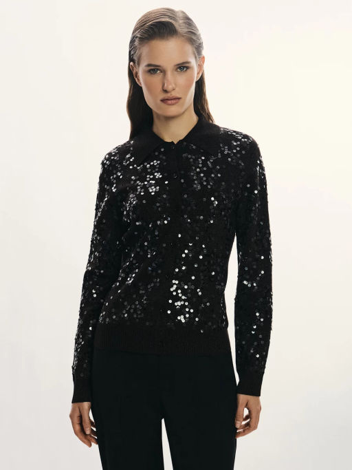 Приталенный кардиган с пайетками из вискозы / Zarina
