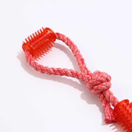 Игрушка канатная с жевательными элементами Зубочистка, 45 см, микс цветов - Пижон фото 3