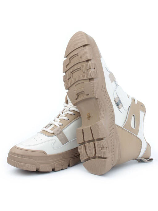 05-P51-2Z BEIGE Кроссовки женские зимние (натуральная и искусственная кожа, шерсть)
