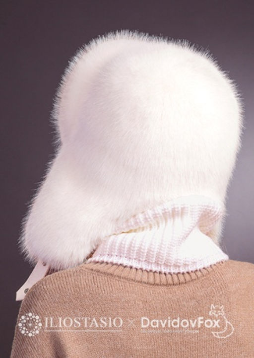 Шапка Ушанка экомех жемчуг