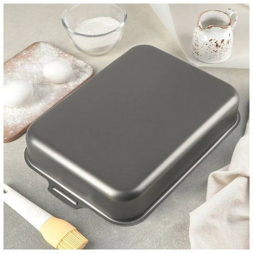 61633017 Противень 230*300мм 2 цельн.руч. б/кр. а/п "Лён"