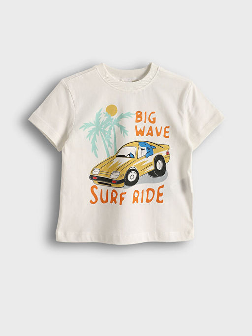 Bisiklet Yaka Bask?l? Erkek ?ocuk Ti??rt 2li