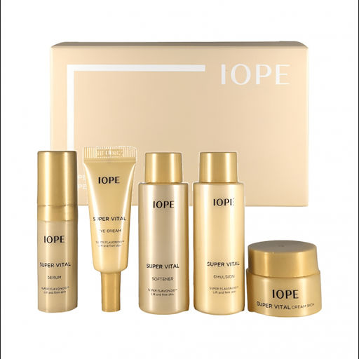 Набор антивозрастных концентрированных миниатюр IOPE Super Vital Special Gift Set 5pcs, Softener 18ml+Emulsion 18ml+Serum 5ml+ Eye Cream 3ml(туба)+Cream 5ml