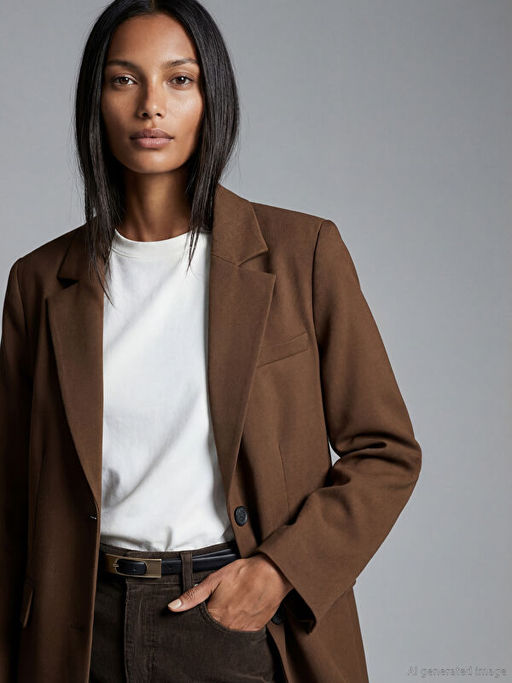 Kruvaze Yaka Kad?n Ka?e Blazer Ceket