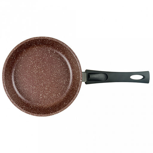 Сковорода с тефлоновым покрытием д24см "Шоколад", h6,5см, s0,4см, съемная ручка из термостойкого пластика (Россия)