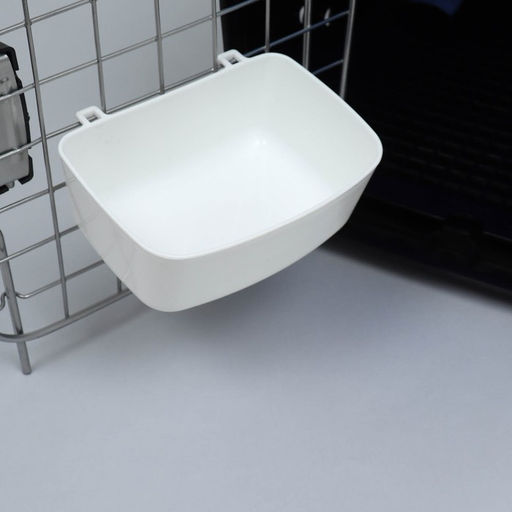 Миска пластиковая в клетку и для переносок 11 х 10 х 4 см, 250 мл, белая - Пижон фото 4