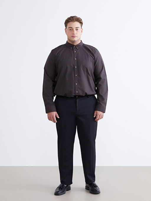 B?y?k Beden Regular Fit Uzun Kollu Erkek G?mlek