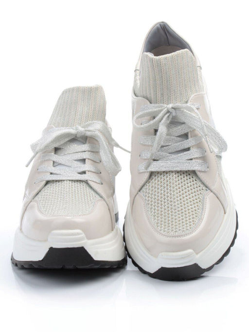 05-PDL91-2 BEIGE Кроссовки женские (натуральная кожа, текстиль) - No name фото 5