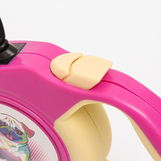 Рулетка Пижон с прорезиненной ручкой, 3 м, до 15 кг, трос, розово-жёлтая  фото 4