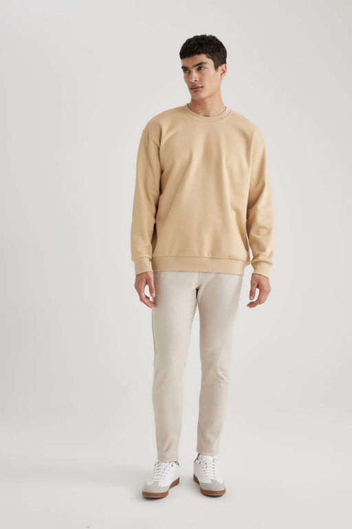 Базовый свитшот Oversize с круглым вырезом - Defacto фото 2