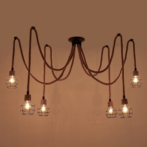 Светильник «Паук», 6хE27, 40 Вт, чёрный