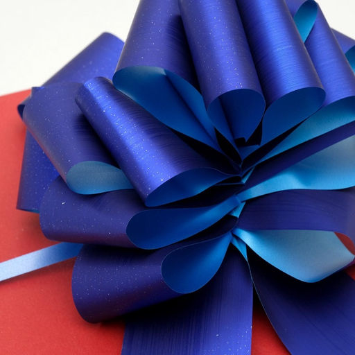 Цена за 20 шт. Подарочный бант - шар №5 металлик, синий, для упаковки подарков