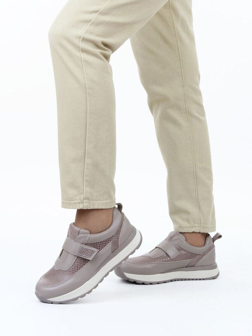 03-A238-5 DK. BEIGE Кроссовки женские (натуральная кожа)