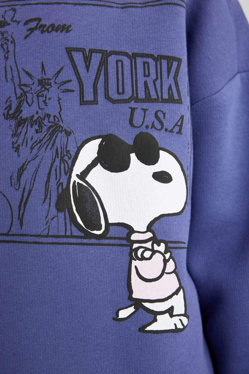 Толстовка с круглым вырезом Snoopy для девочек - Defacto фото 5