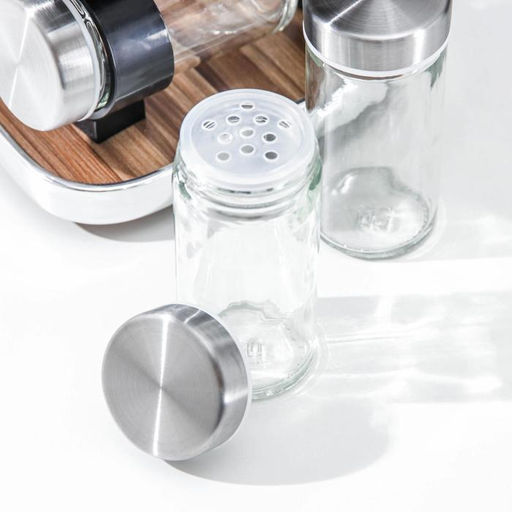 Набор для специй «Модерн», 32.5×7×12.5 см, ёмкость, 90 мл, 4×9.5 см, 12 шт.