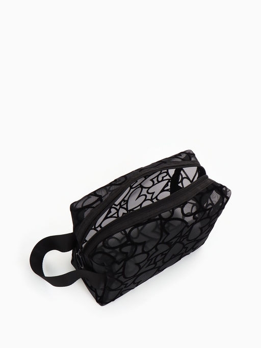 Косметичка дор Сердца 21*9,5*13, отд на молнии, черный