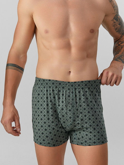 Цена за 2 штуки! Мужские трусы-шорты серые с узором - Mark formelle фото 3