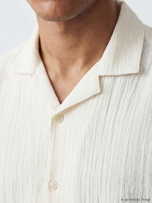 Regular Fit K?sa Kollu M?slin Erkek G?mlek