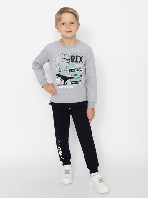 CRB wear/CWKB 63709-11-387 Джемпер для мальчика,серый меланж/Ex.Cherubino  фото 2