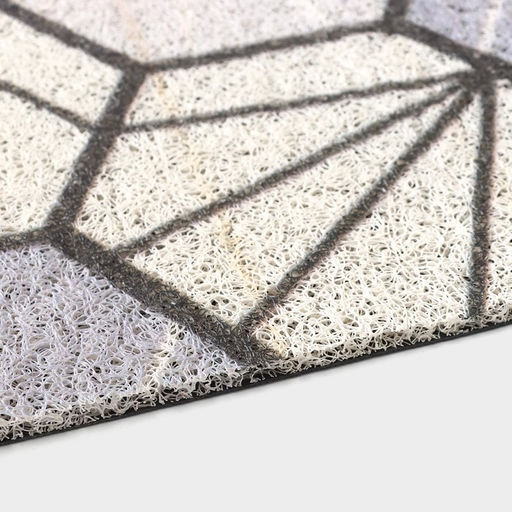 Коврик придверный Доляна «Грани», грязезащитный, вырезной, 80×120 см, серо-зелёный