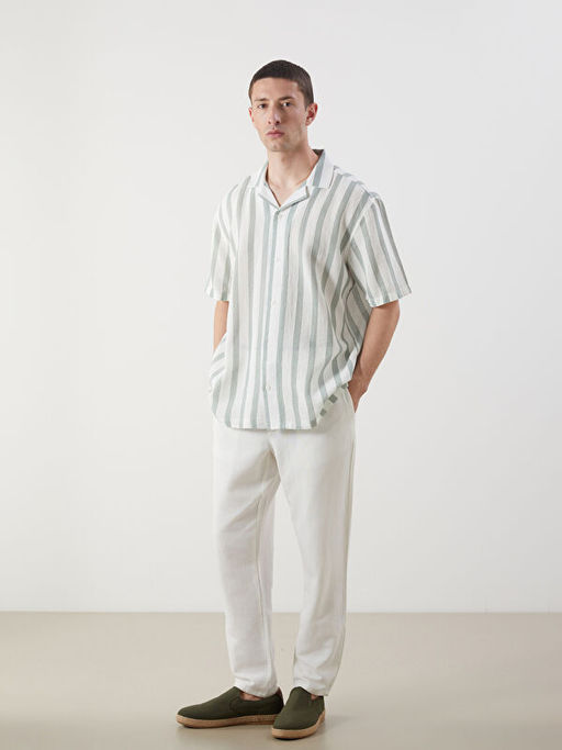 Regular Fit K?sa Kollu Erkek Dokulu G?mlek