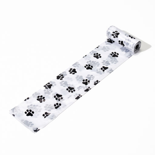 Пакеты для уборки за собаками с печатью (4 рулона по 15 пакетов 29×21 см), белый
