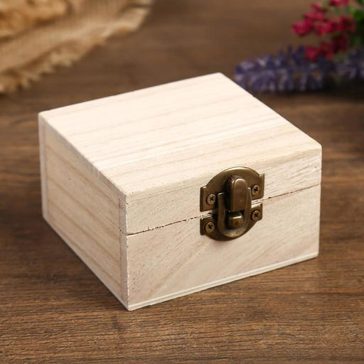 Цена за 2 шт. Шкатулка для росписи дерево «Квадрат», 8×8×5 см, МИКС