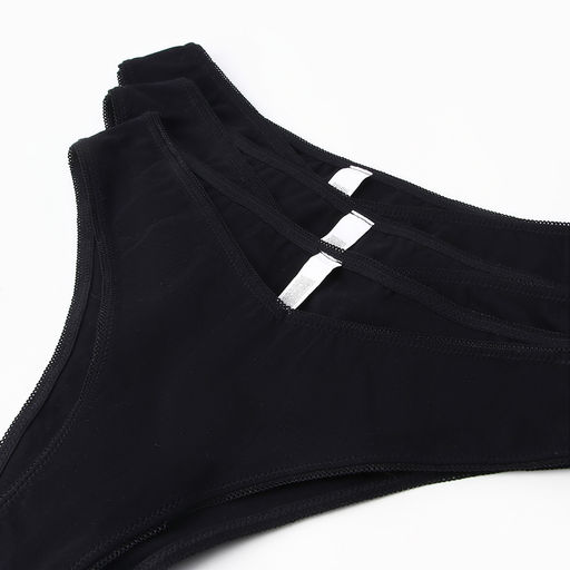 Трусы женские бразилиана Mark Formelle, набор 3 шт., чёрные, размер 48 (L)