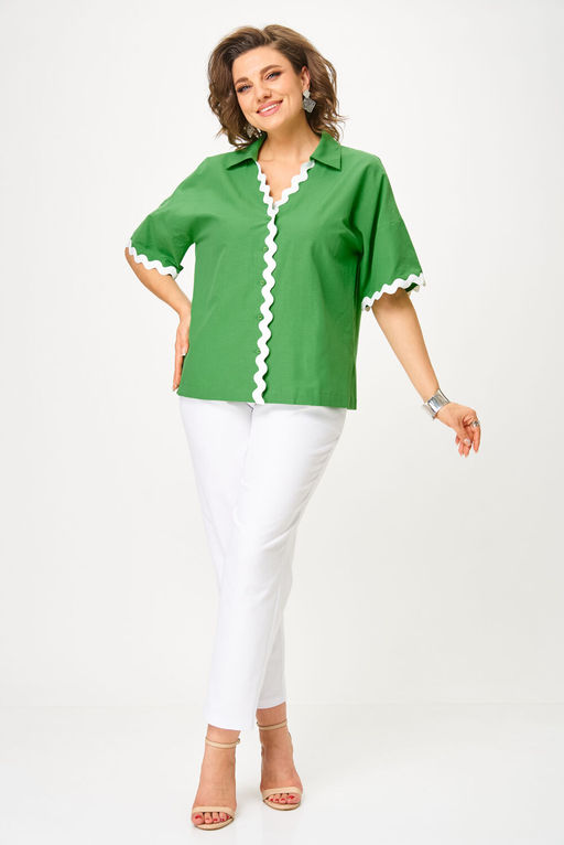 Блуза ANDINA CITY 5037-25 зеленый - Michel chic фото 5