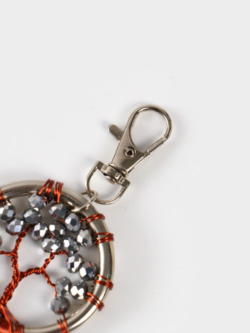 Брелок ловец снов «Древо жизни», 19 см, серебристый