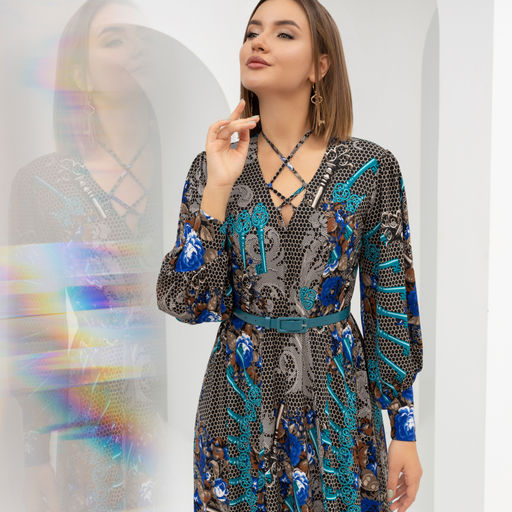 Платье Высокие требования (блю, с ремешком) - Charutti фото 3