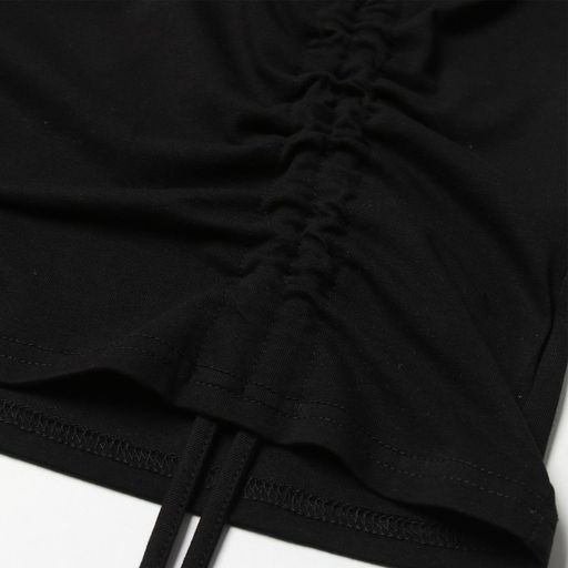 Футболка с кулиской женская MINAKU REGULAR FIT, чёрная, размер 48