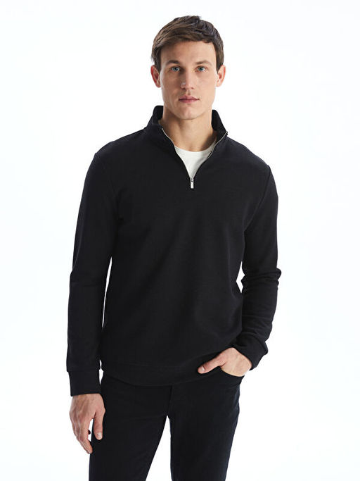 Dik Yaka Erkek Sweatshirt