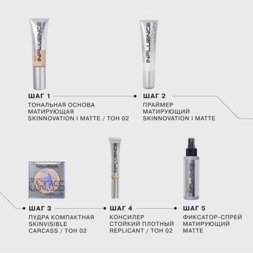 Influence Beauty Тональная основа матирующая Skinnovation Matte тон 02  фото 6