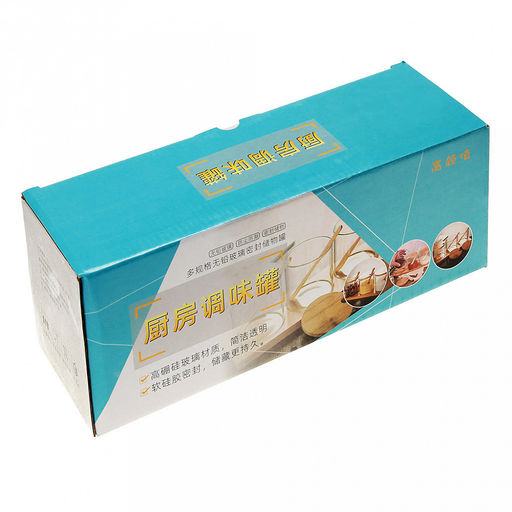 Банка для сыпучих продуктов стеклянная Натурель 0,35л, д7,9см h8см, бамбуковая крышка, бамбуковая ложка 13см, набор 3 штуки, на бамбуковой подставке 29х9,4х1,3см, в цветной коробке (Китай) - Домашняя мода фото 3