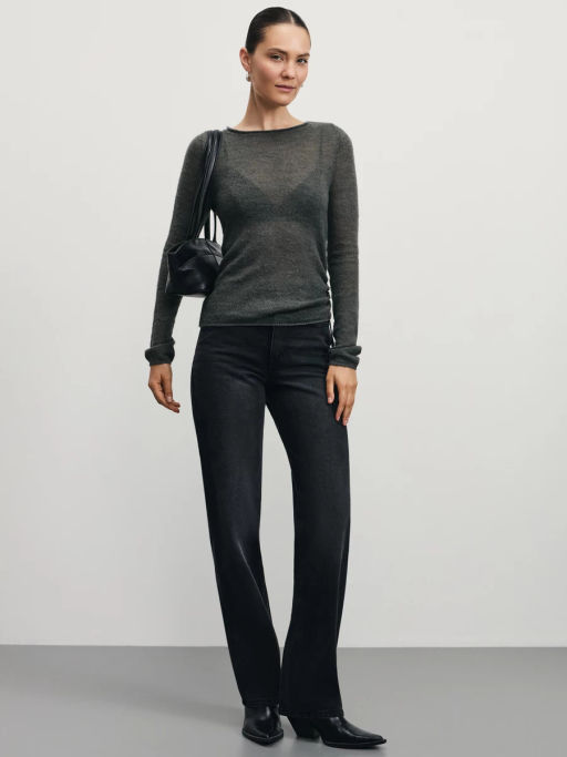 Джемпер с драпировкой с содержанием шерсти / Zarina фото 2