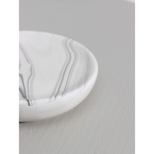 Мыльница керамическая «Розалин», бело-чёрная