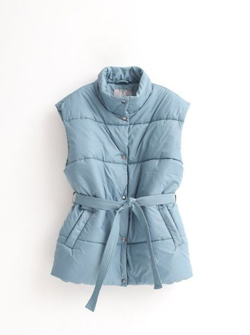 Жилет со стойкой oversize эвкалипт