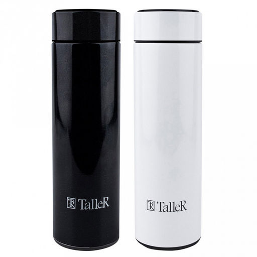 Термос из нержавеющей стали с узкой горловиной 0,45л Оливер д6,3см, h22см, горло д5см, съемная сетка-фильтр, сенсорный индикатор температуры (несъемная батарейка), герметичная крышка, покрытие - белое, глянцевое, TalleR (Китай) - Домашняя мода фото 5