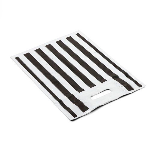 Цена за 50 шт. Пакет полиэтиленовый с вырубной усиленной ручкой, ЧБ 30×40 см, 50 мкм